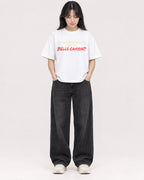Mockup Boxy Heavyweight Tee White female full-body 13