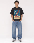 Mockup Boxy Heavyweight Tee Black male full-body 06