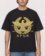 Mockup Boxy Heavyweight Tee Black male close-up 06