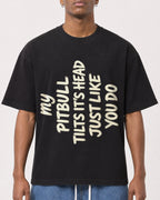 Mockup Boxy Heavyweight Tee Black male close-up 15