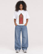 Mockup Boxy Heavyweight Tee White female full-body 05