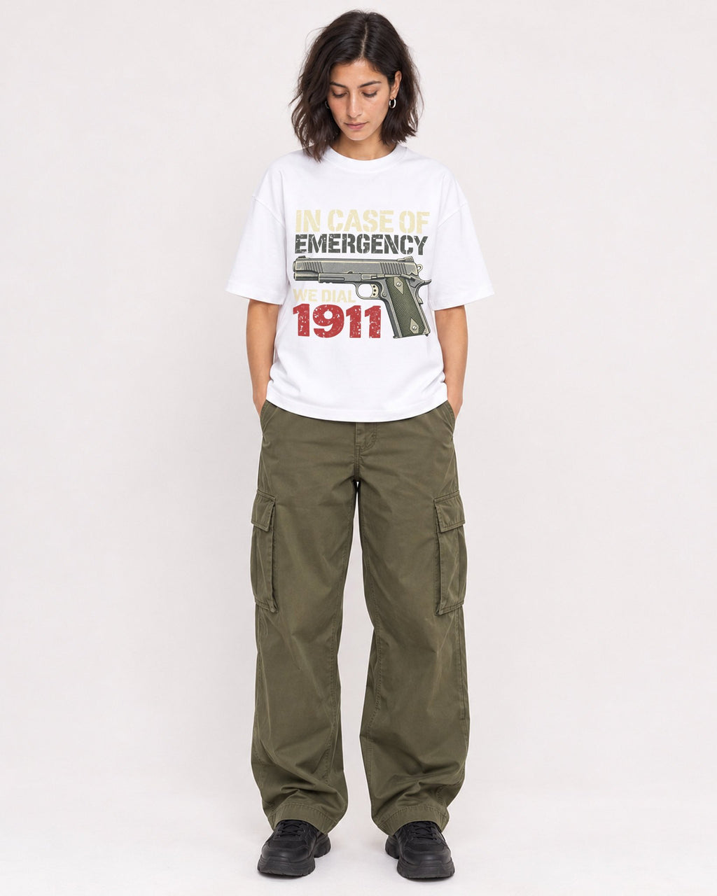 Mockup Boxy Heavyweight Tee White female full-body 37
