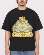 Mockup Boxy Heavyweight Tee Black male close-up 02