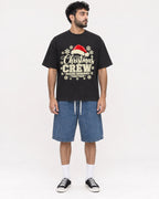 Mockup Boxy Heavyweight Tee Black male full-body 07