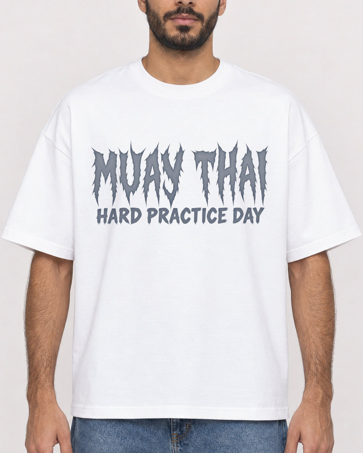 Mockup Boxy Heavyweight Tee White male close-up 07
