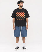 Mockup Boxy Heavyweight Tee Black male full-body 07