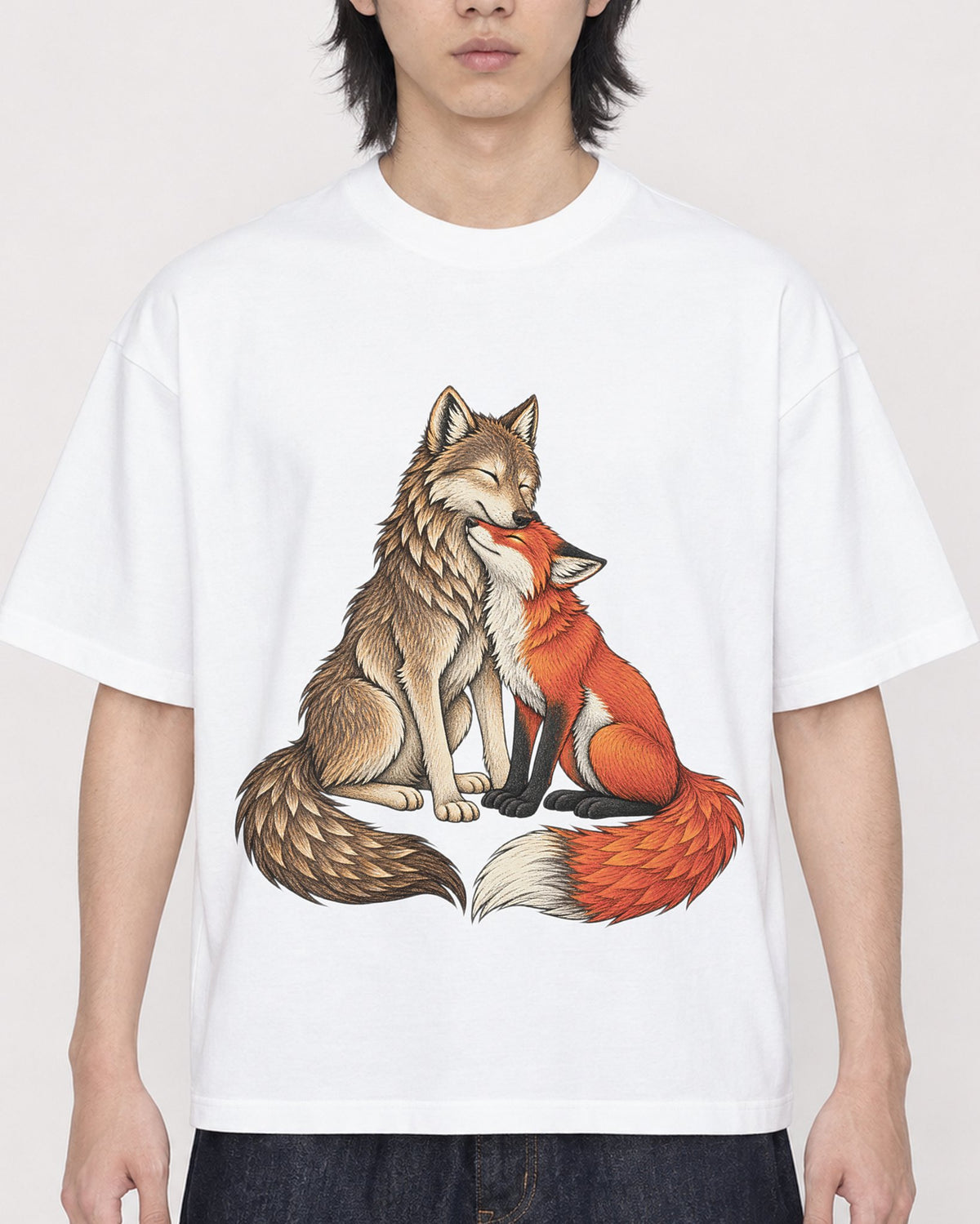 Mockup Boxy Heavyweight Tee White male close-up 41