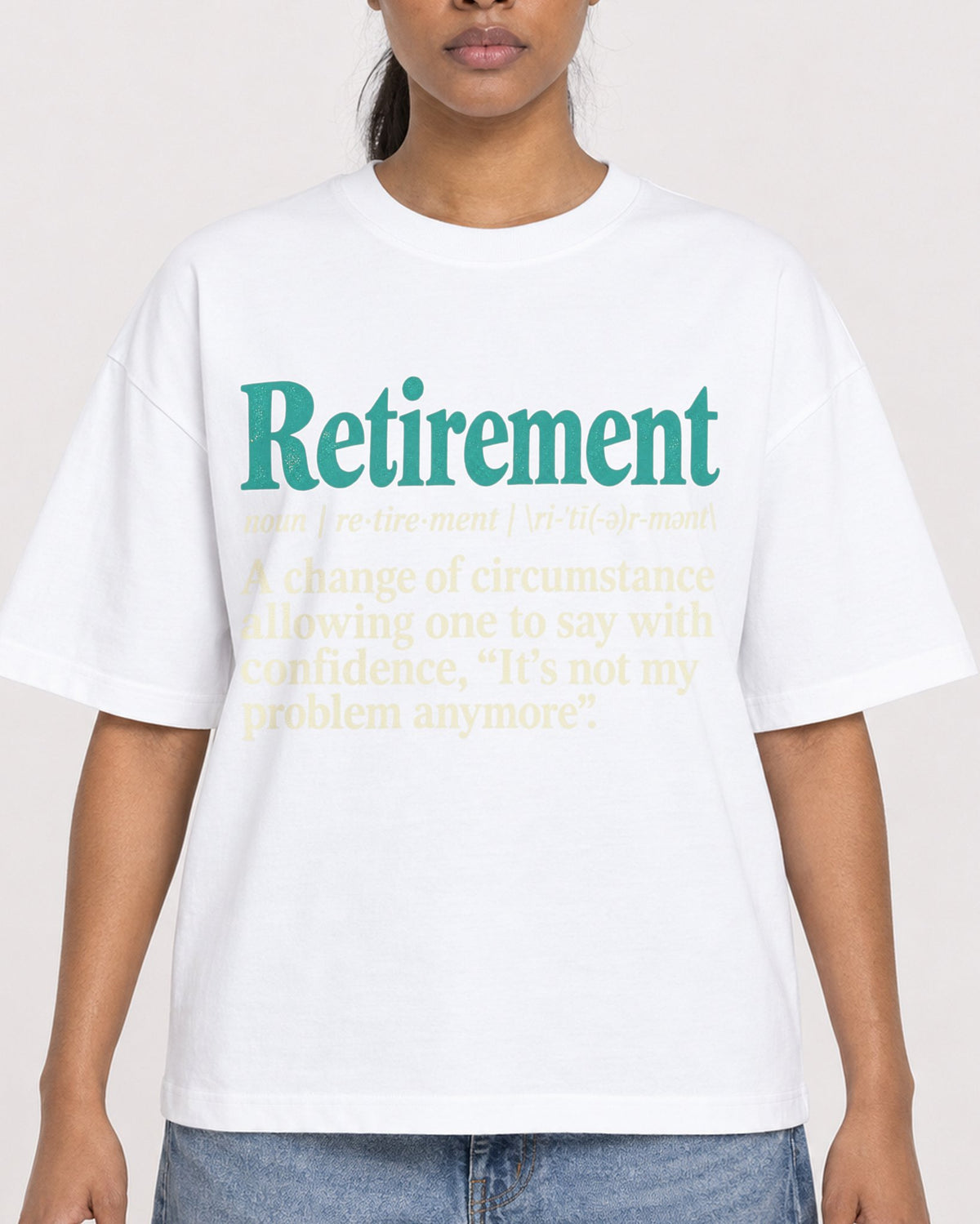 Mockup Boxy Heavyweight Tee White female close-up 25