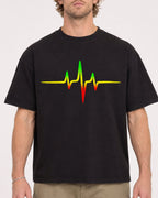 Mockup Boxy Heavyweight Tee Black male close-up 28