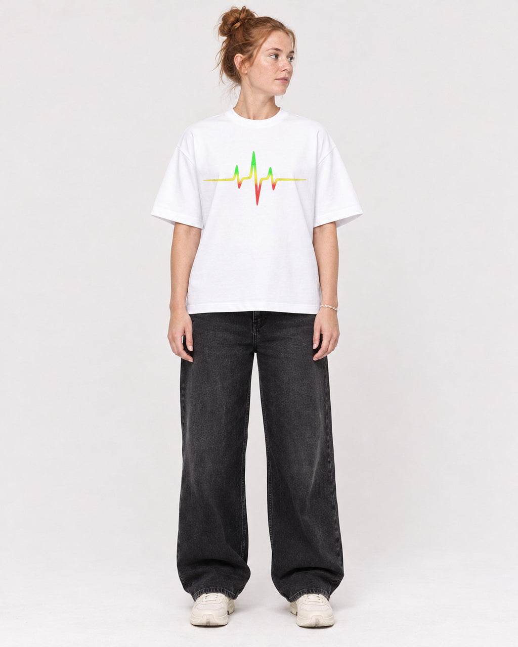 Mockup Boxy Heavyweight Tee White female full-body 28