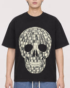Mockup Boxy Heavyweight Tee Black male close-up 31