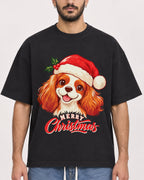 Mockup Boxy Heavyweight Tee Black male close-up 07
