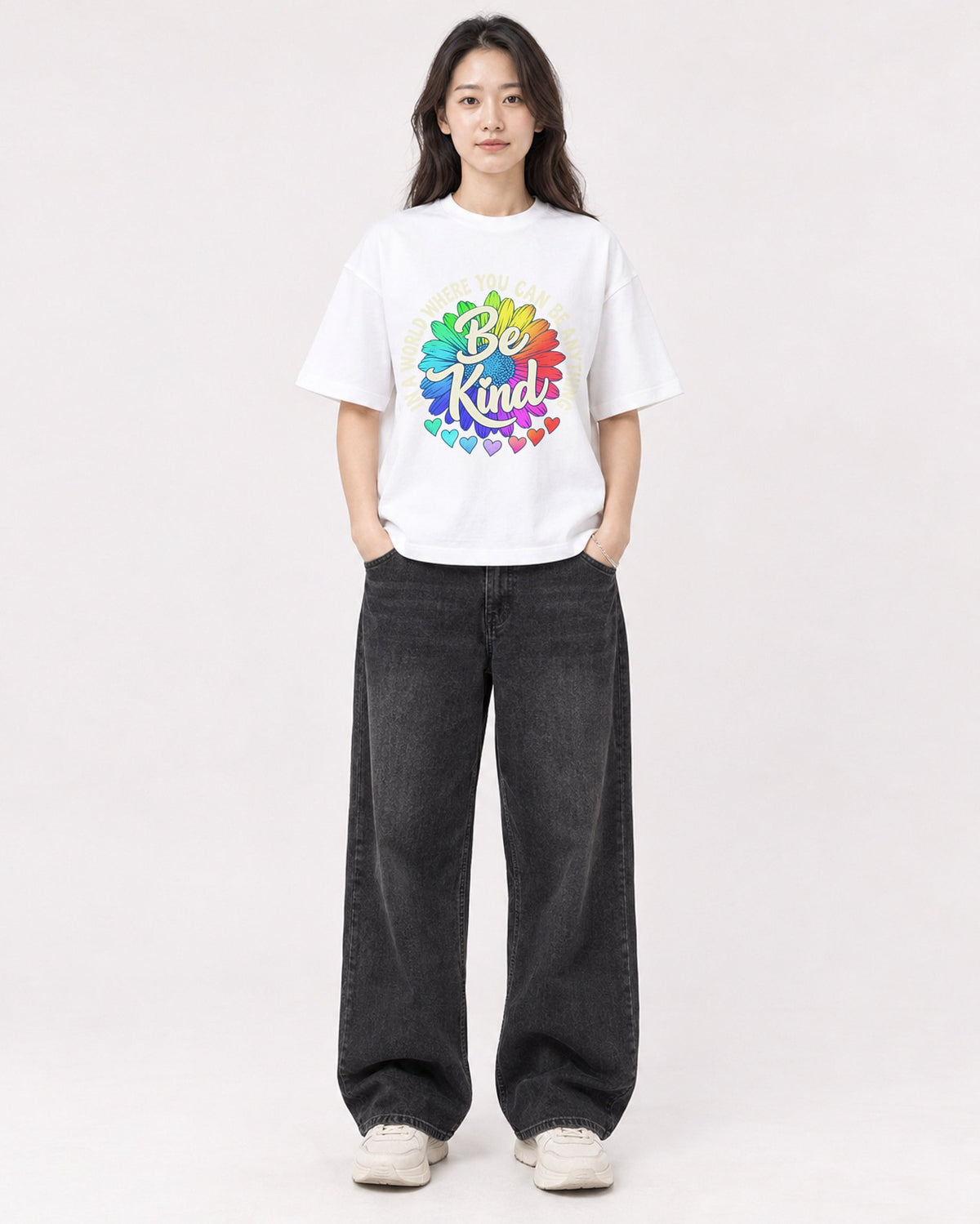 Mockup Boxy Heavyweight Tee White female full-body 03