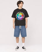 Mockup Boxy Heavyweight Tee Black male full-body 03
