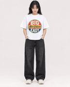 Mockup Boxy Heavyweight Tee White female full-body 13