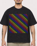 Mockup Boxy Heavyweight Tee Black male close-up 12