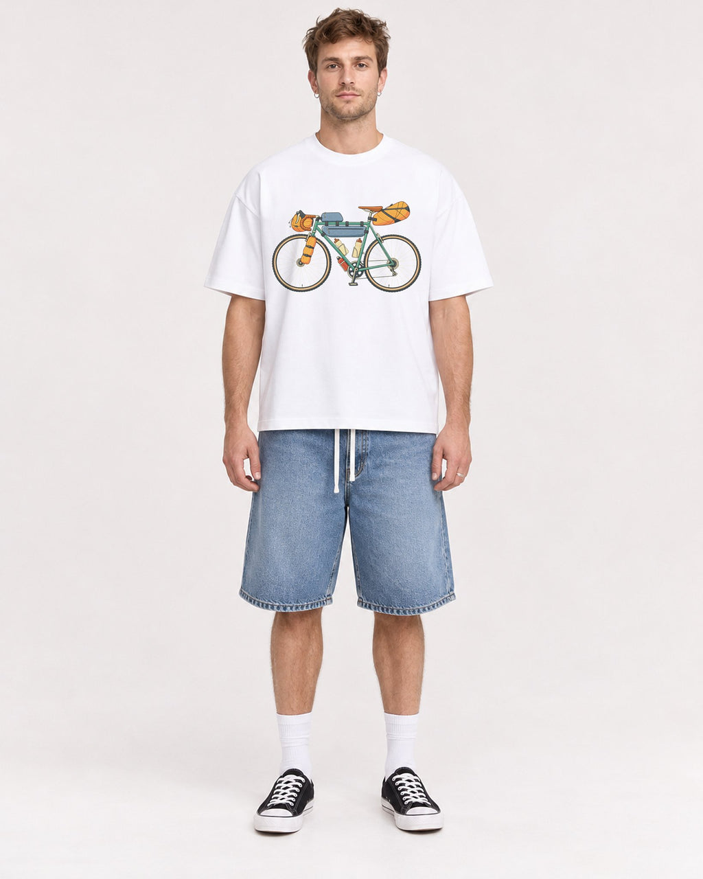 Mockup Boxy Heavyweight Tee White male full-body 08