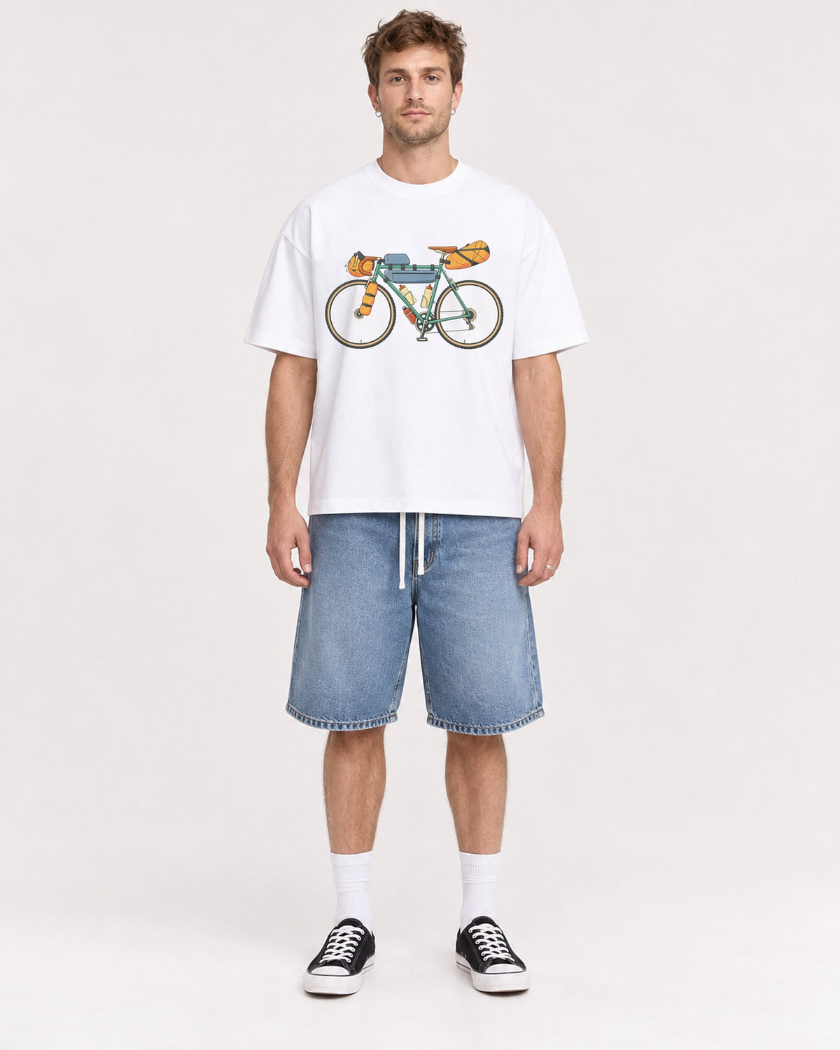 Mockup Boxy Heavyweight Tee White male full-body 08