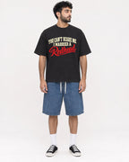 Mockup Boxy Heavyweight Tee Black male full-body 07