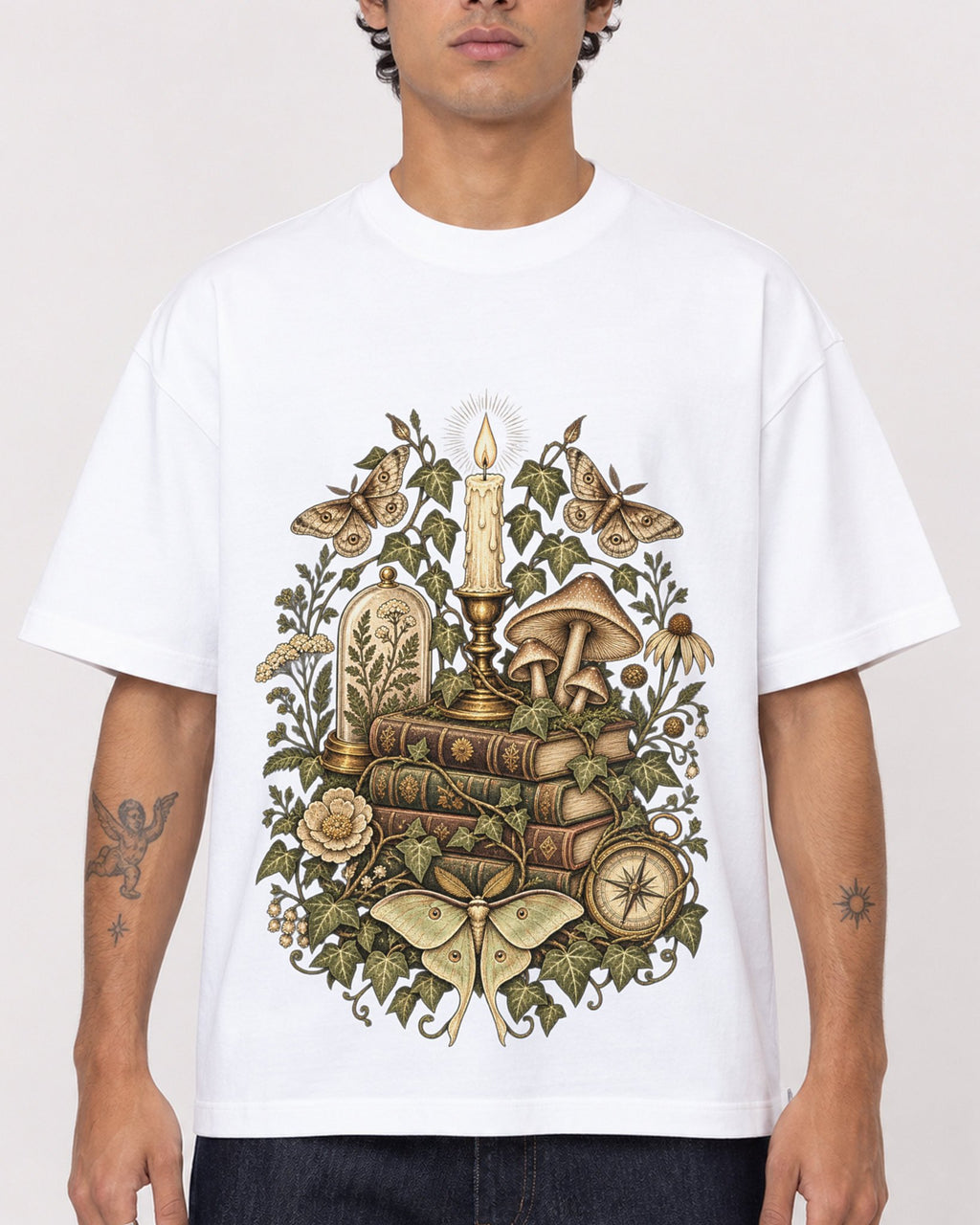 Mockup Boxy Heavyweight Tee White male close-up 06