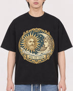 Mockup Boxy Heavyweight Tee Black male close-up 11