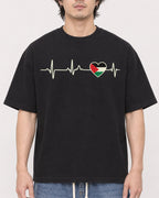 Mockup Boxy Heavyweight Tee Black male close-up 03