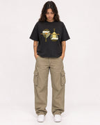 Mockup Boxy Heavyweight Tee Black female full-body 06