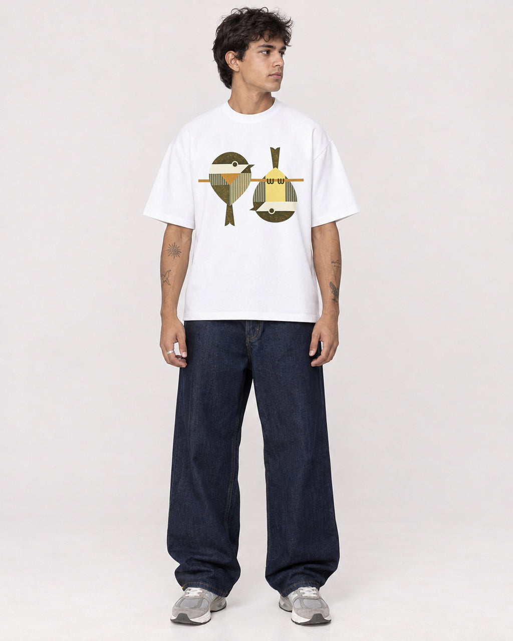 Mockup Boxy Heavyweight Tee White male full-body 06