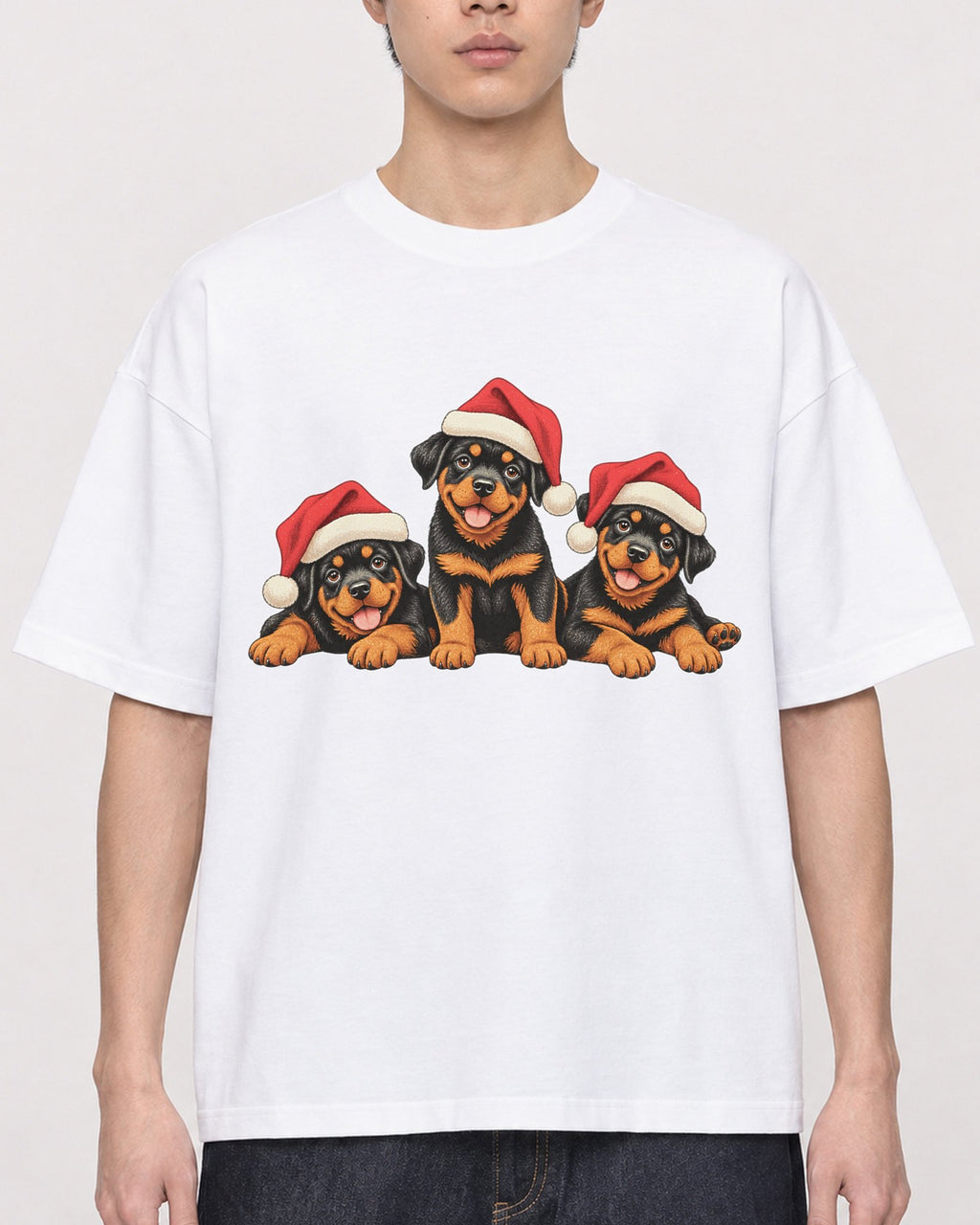 Mockup Boxy Heavyweight Tee White male close-up 01