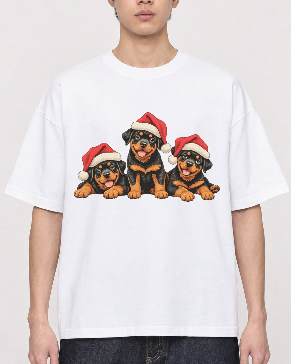 Mockup Boxy Heavyweight Tee White male close-up 01