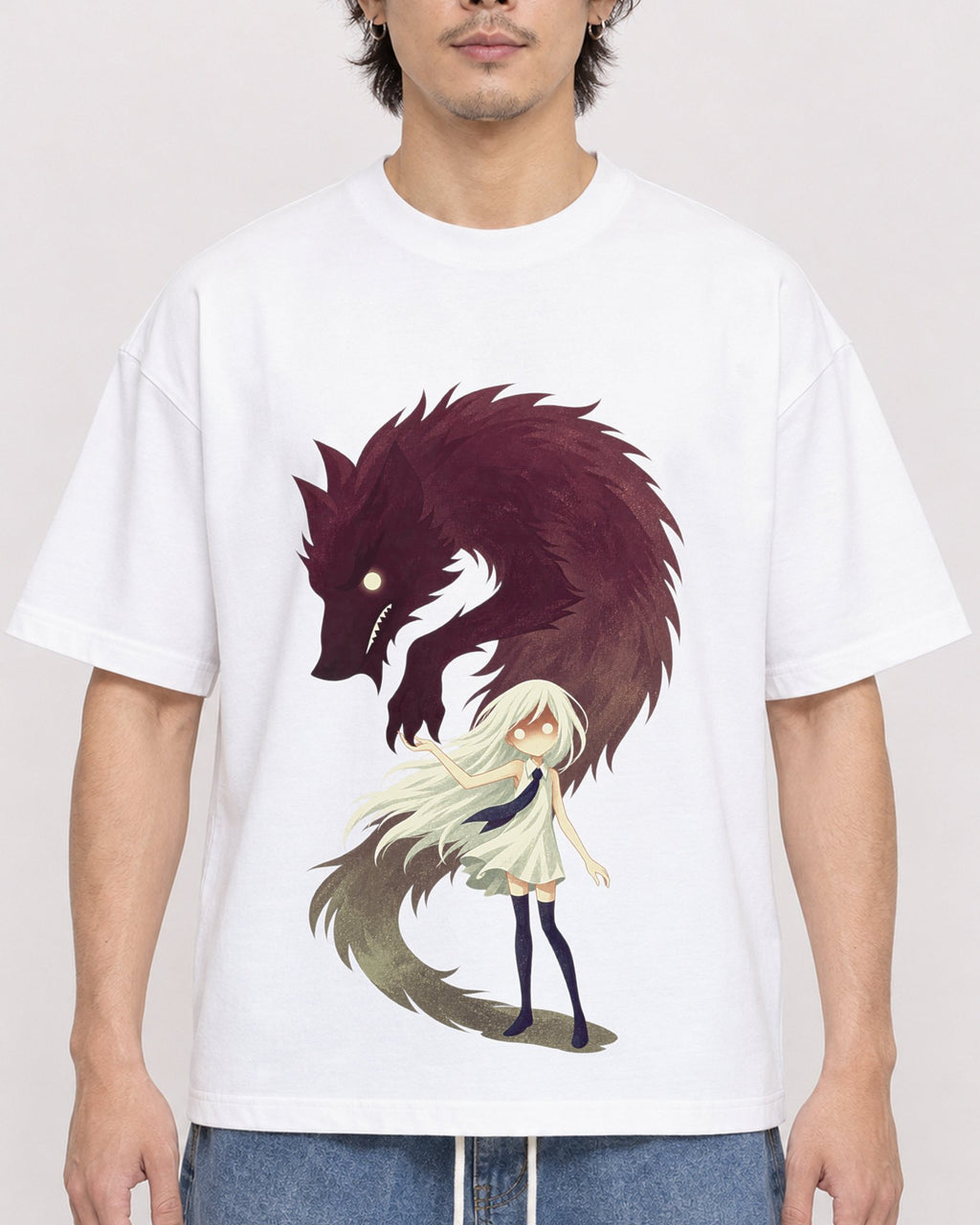 Mockup Boxy Heavyweight Tee White male close-up 03