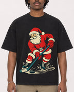 Mockup Boxy Heavyweight Tee Black male close-up 04