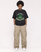 Mockup Boxy Heavyweight Tee Black female full-body 14