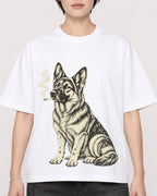 Mockup Boxy Heavyweight Tee White female close-up 23