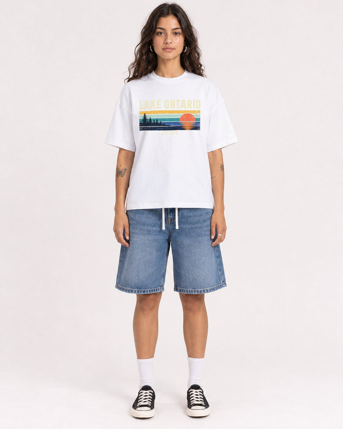 Mockup Boxy Heavyweight Tee White female full-body 06
