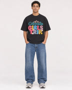 Mockup Boxy Heavyweight Tee Black male full-body 10