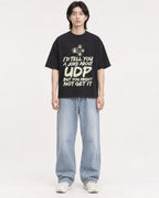 Mockup Boxy Heavyweight Tee Black male full-body 41