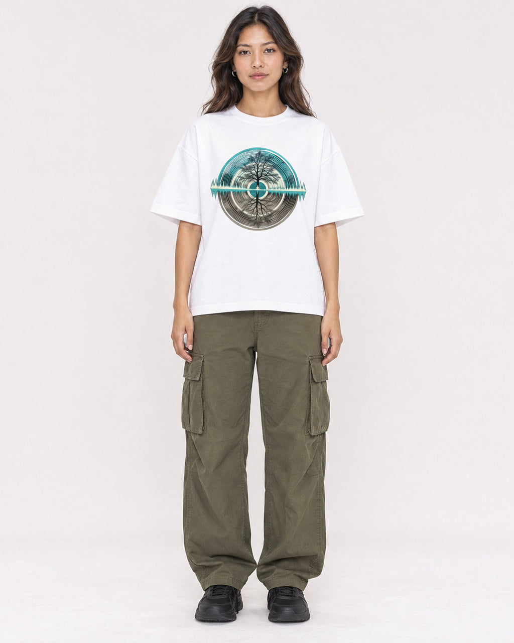 Mockup Boxy Heavyweight Tee White female full-body 02