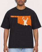 Mockup Boxy Heavyweight Tee Black male close-up 05