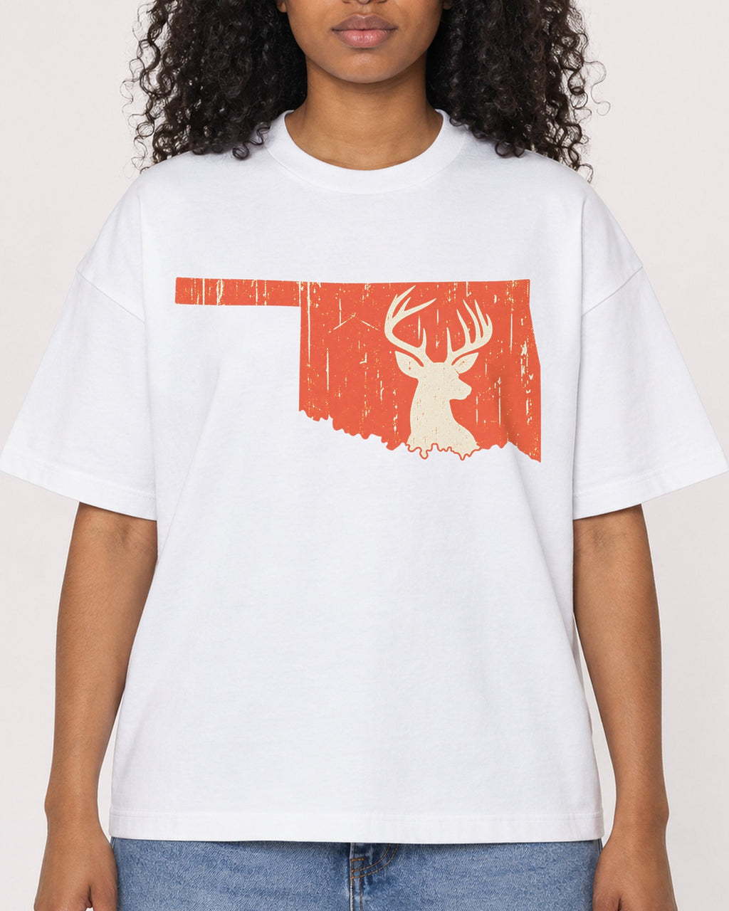 Mockup Boxy Heavyweight Tee White female close-up 05