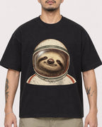 Mockup Boxy Heavyweight Tee Black male close-up 12