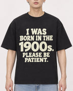 Mockup Boxy Heavyweight Tee Black male close-up 01