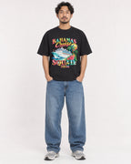 Mockup Boxy Heavyweight Tee Black male full-body 02