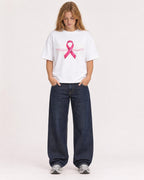 Mockup Boxy Heavyweight Tee White female full-body 49
