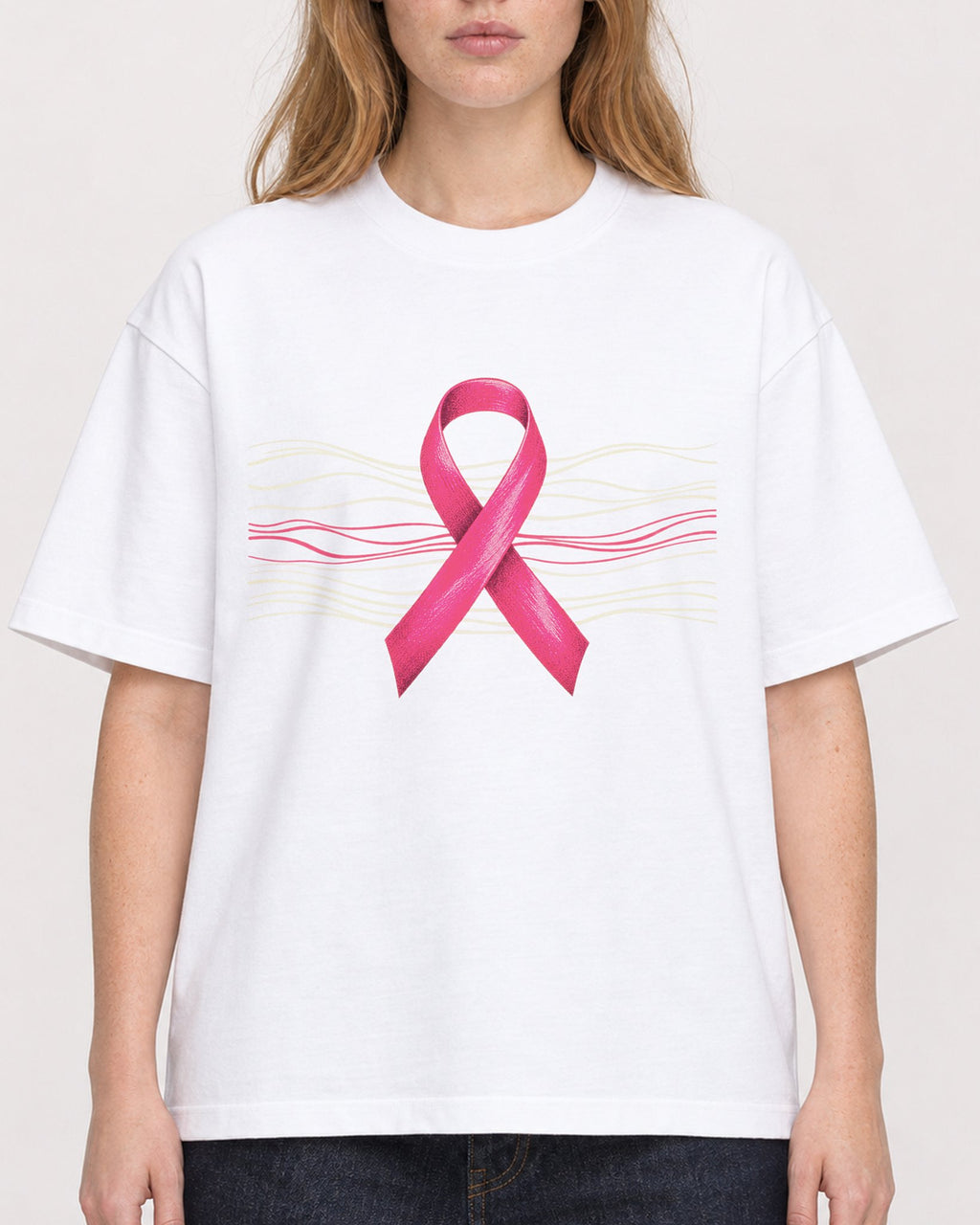 Mockup Boxy Heavyweight Tee White female close-up 49