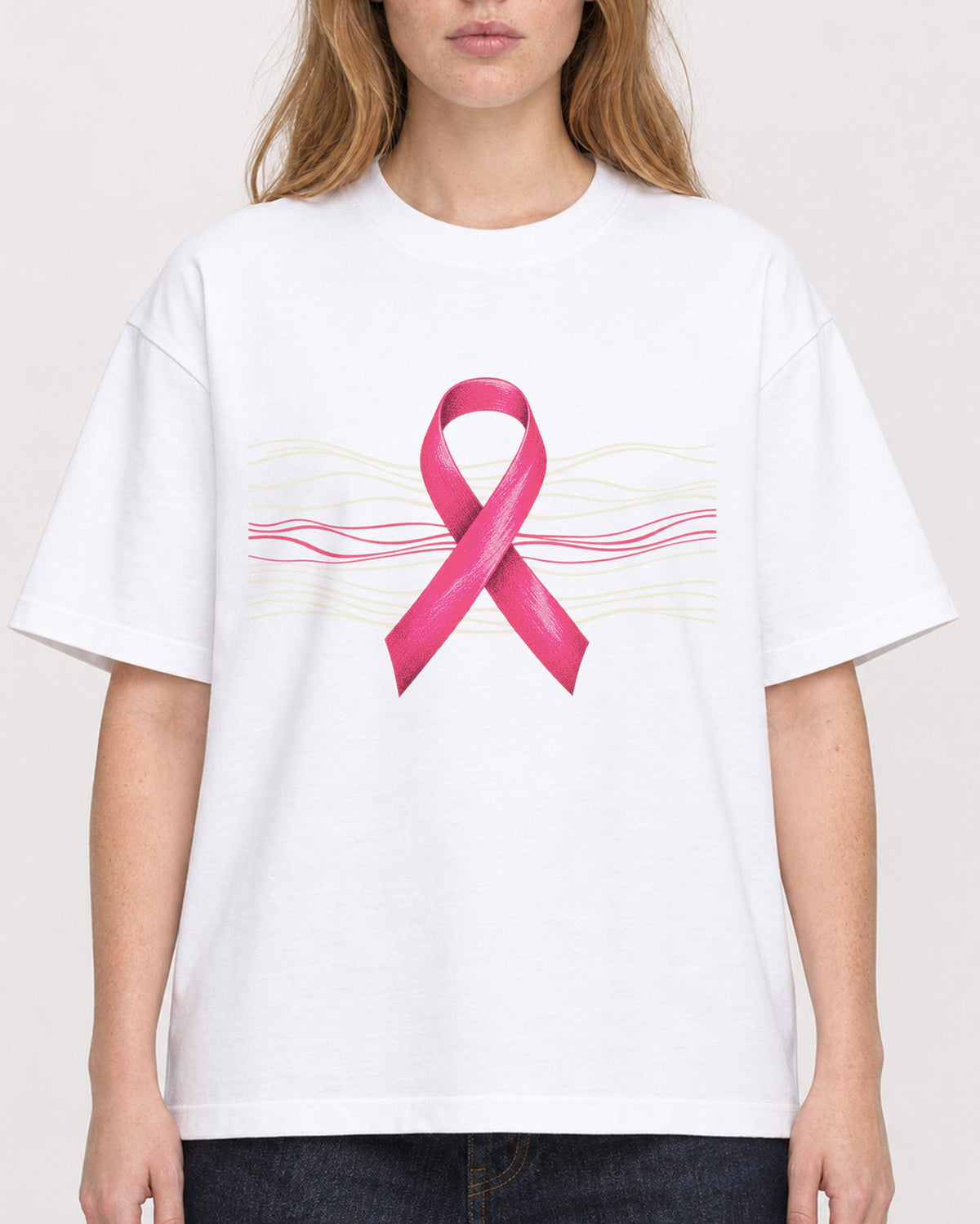 Mockup Boxy Heavyweight Tee White female close-up 49