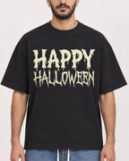 Mockup Boxy Heavyweight Tee Black male close-up 07