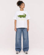 Mockup Boxy Heavyweight Tee White female full-body 20