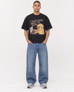 Mockup Boxy Heavyweight Tee Black male full-body 50