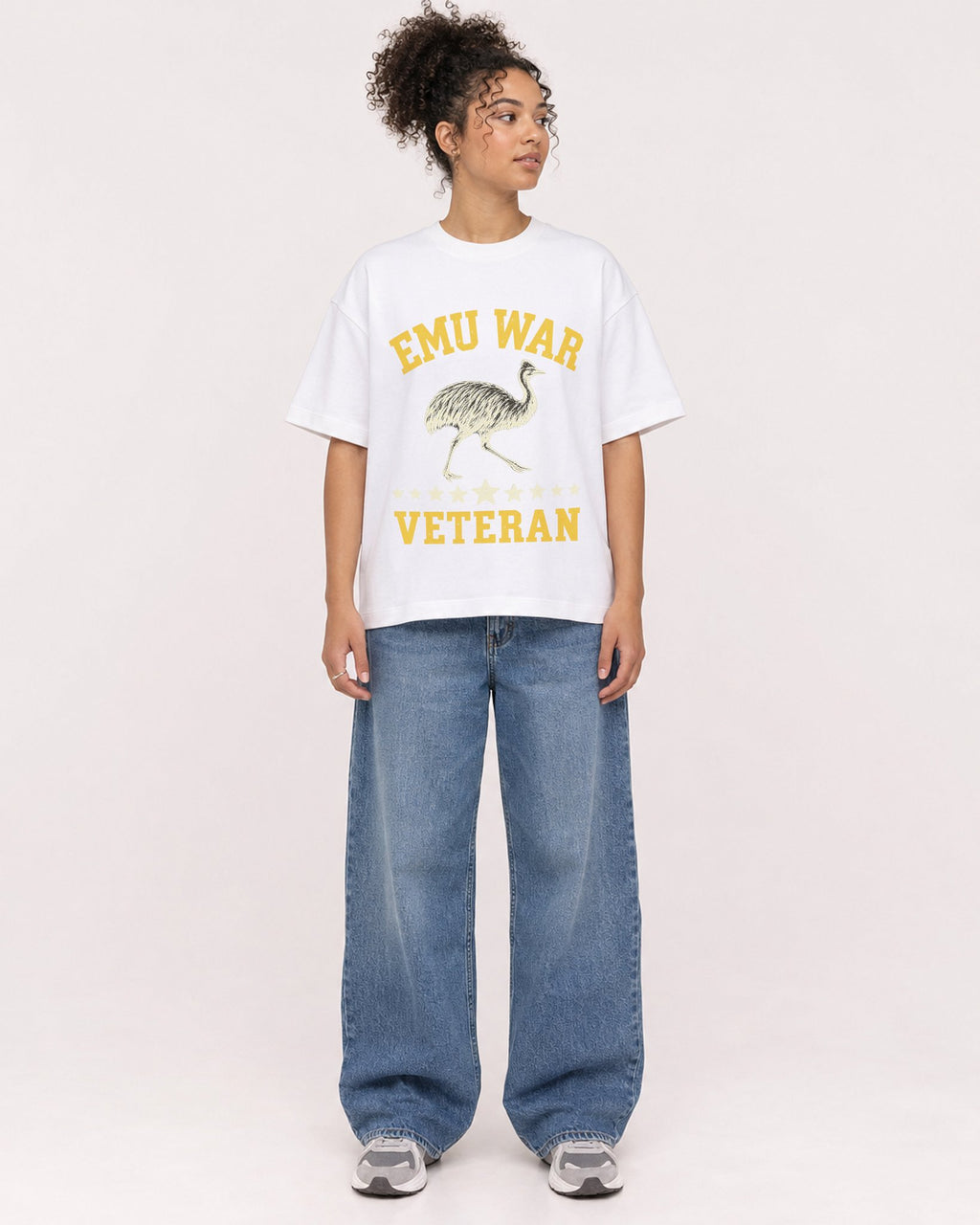 Mockup Boxy Heavyweight Tee White female full-body 20